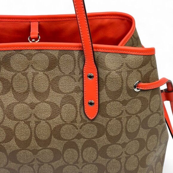 Coach Signature Coated Canvas Drawstring Carryall Bag - Picture 6 of 16